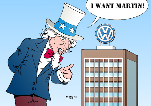 Cartoon: Winterkorn III (medium) by Erl tagged politik,wirtschaft,industrie,autoindustrie,autobauer,autokonzern,volkswagen,vw,wolfsburg,ex,vorstandsvorsitzender,martin,winterkorn,dieselskandal,dieselaffäre,diesel,abgastest,manipulation,software,abgase,betrug,anklage,usa,uncle,sam,want,you,karikatur,erl,politik,wirtschaft,industrie,autoindustrie,autobauer,autokonzern,volkswagen,vw,wolfsburg,ex,vorstandsvorsitzender,martin,winterkorn,dieselskandal,dieselaffäre,diesel,abgastest,manipulation,software,abgase,betrug,anklage,usa,uncle,sam,want,you,karikatur,erl