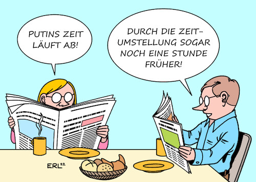 Cartoon: Zeitumstellung (medium) by Erl tagged politik,zeitumstellung,winterzeit,sommerzeit,uhr,vorstellen,krieg,angriff,überfall,russland,ukraine,zeit,ablauf,wladimir,putin,ende,früher,frühstück,karikatur,erl,politik,zeitumstellung,winterzeit,sommerzeit,uhr,vorstellen,krieg,angriff,überfall,russland,ukraine,zeit,ablauf,wladimir,putin,ende,früher,frühstück,karikatur,erl