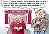 Cartoon: 150 Jahre SPD (small) by Erl tagged spd,sozialdemokraten,sozialdemokratie,partei,deutschland,jubiläum,150,jahre,alte,dame,politik,anteil,problem,agenda,2010,geburtstag
