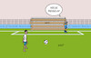 Cartoon: Asyl-Reform (small) by Erl tagged politik,eu,verschärfung,asylrecht,reform,werte,demokratie,menschenrechte,fussball,wm,regeln,elfmeter,torwart,tor,karikatur,erl