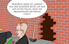 Cartoon: Brandmauer (small) by Erl tagged politik,cdu,merz,verschärfung,kurs,migration,abgrenzung,afd,brandmauer,karikatur,erl