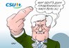 Cartoon: CSU Parteitag (small) by Erl tagged csu,bayern,parteitag,horst,seehofer,stärke,koalitionsverhandlungen,berlin,fingerhakeln,cdu,spd,stinkefinger