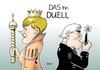 Cartoon: Das TV-Duell (small) by Erl tagged tv,duell,merkel,steinmeier,cdu,spd,große,koalition