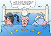 Cartoon: EU (small) by Erl tagged eu,europäische,union,krise,euro,brexit,flüchtlingspolitik,solidarität,egoismus,rede,jean,claude,juncker,kommissionspräsident,kommission,präsident,europa,stier,krank,arzt,diagnose,bett,bettdecke,decke,karikatur,erl