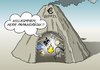 Cartoon: Euro-Gipfel (small) by Erl tagged euro,schulden,krise,griechenland,rettungsschirm,papandreou,referendum,volksabstimmung,eu,schock,ärger,folterwerkzeug,feuer,vulkan