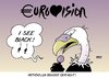 Cartoon: Euro-Vision (small) by Erl tagged europa,eu,euro,währungsunion,krise,finanzkrise,schulden,pleite,pleitegeier,griechenland,irland,portugal,spekulanten,ratingagenturen,ratingagentur,rating,pessimismus,schwarzsehen,eurovision,song,contest