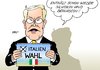 Cartoon: Italien Wahl (small) by Erl tagged italien,wahl,silvio,berlusconi,skandale,kandidat,lebensmittelskandal,pferdefleisch,dioxin,aussenminister,guido,westerwelle,warnung