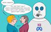 Cartoon: KI-Training (small) by Erl tagged politik,social,media,meta,whatsapp,facebook,instagram,daten,training,fütterung,ki,künstliche,intelligenz,ai,handy,karikatur,erl