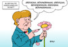 Cartoon: Merkels Dilemma (small) by Erl tagged merkel,bundeskanzlerin,kanzlerschaft,blüte,zenit,dilemma,meinungsfreiheit,lösung,flüchtlingszahlen,deal,türkei,gedicht,böhmermann,satire,erdogan,präsident,strafantrag,blume,blätter,karikatur,erl