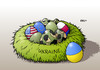 Cartoon: Ostern (small) by Erl tagged ostern,ei,eier,osterei,ostereier,osternest,ukraine,russland,usa,eu,soldaten,konflikt,einmischung,besetzung