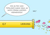 Cartoon: Geld für die Ukraine (small) by Erl tagged politik,krieg,wladimir,putin,russland,ukraine,g7,usa,großbritannien,frankreich,deutschland,japan,kanada,italien,eu,haushaltshilfen,geld,gaspipeline,karikatur,erl