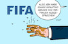 Cartoon: Schmieriger Sumpf (small) by Erl tagged politik,sport,fußball,fifa,gianni,infantino,geld,gier,sumpf,vertrauen,geruch,hand,karikatur,erl