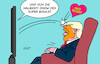 Cartoon: Super Bowl (small) by Erl tagged politik,sport,usa,super,bowl,halbzeit,show,bad,bunny,kritik,trump,hass,liebe,karikatur,erl