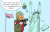 Cartoon: Trumps Pläne (small) by Erl tagged politik,usa,donald,trump,wahl,chaos,militär,verschwörungstheorie,linksradikale,irre,freiheitsstatue,karikatur,erl