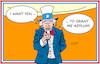 Cartoon: Uncle Sam (small) by Erl tagged politik,usa,präsident,donald,trump,rache,verfolgung,gegner,flucht,asyl,uncle,sam,karikatur,erl