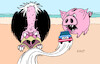 Cartoon: USA (small) by Erl tagged politik,usa,schulden,streit,schuldenstreit,einigung,abwenden,pleite,sparkurs,pleitegeier,sparschwein,auto,prärie,karikatur,erl