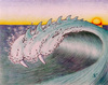 Cartoon: Killerwave!!! (small) by robjoeball tagged wave teeth killer sunset california death