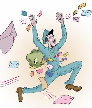 Cartoon: Mailman (medium) by John Bent tagged post,mailman,postman