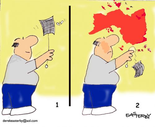 Cartoon: Death of a Fly (medium) by EASTERBY tagged death,blood,killer