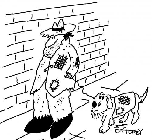 Cartoon: Dogs best friend (medium) by EASTERBY tagged tramp,dog,animals