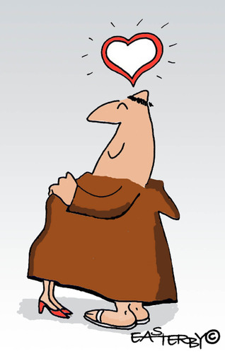 Cartoon: HOLY ORDERS 6 (medium) by EASTERBY tagged monks,halos,love