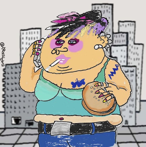Cartoon: Moaner Lisa 2010 (medium) by EASTERBY tagged modern,woman
