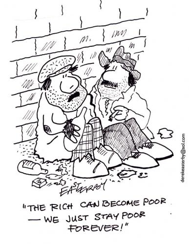 Cartoon: Poor mans philosophy (medium) by EASTERBY tagged beggars,morals