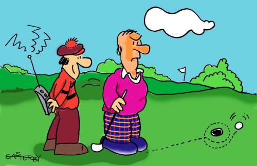 Cartoon: Remote controlled Golf (medium) by EASTERBY tagged sporty,or,not