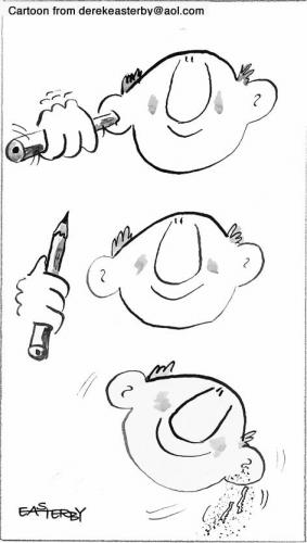 Cartoon: Sharp sharper sharpener (medium) by EASTERBY tagged pencils,