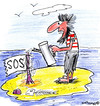 Cartoon: HELP (small) by EASTERBY tagged desertisland