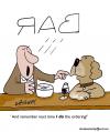 Cartoon: ORDER AT THE BAR (small) by EASTERBY tagged pets dogs drinking