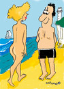 Cartoon: Walk on the beach (small) by EASTERBY tagged beach,summer,ladies