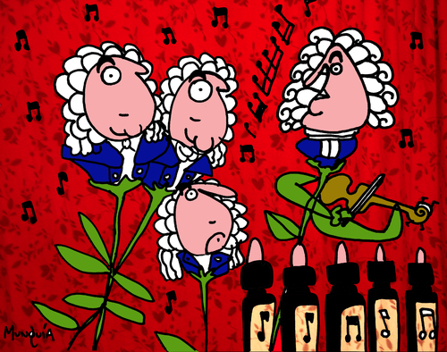 Cartoon: Bach Flowers (medium) by Munguia tagged bach,flowers,music,therapy