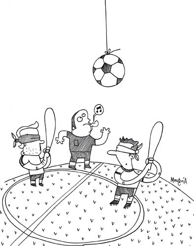 Cartoon: football pinata (medium) by Munguia tagged futball,soccer,world,cup,munguia,pinata,ball,sports