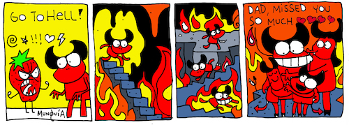 Cartoon: Go to hell (medium) by Munguia tagged go,to,hell,pisuicas,pantys,comic,strip,tira,comica,cartoon