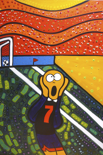 Cartoon: GOOOOL (medium) by Munguia tagged munguia,futbol,soccer,goal,bruke,bridge,munch,scream,the,costa,rica,world