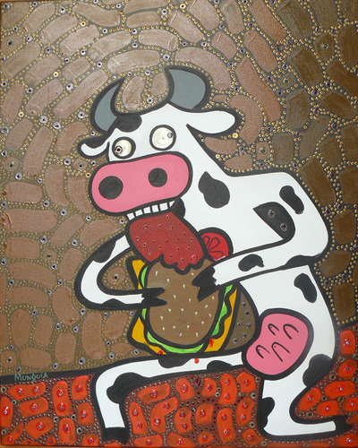Cartoon: Mad Cow (medium) by Munguia tagged mad,cow,vaca,loca,goya,munguia,costa,rica