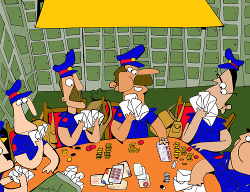Cartoon: Mail Game (medium) by Munguia tagged letters,mail,box,man,cartas,carteros,munguia,costa,rica,humor,grafico,caricatura,arte,dibujo,poker,as,black,jack