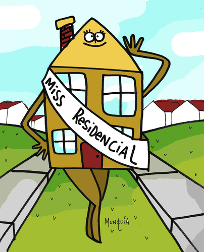 Cartoon: Model House (medium) by Munguia tagged house,model,miss,residential