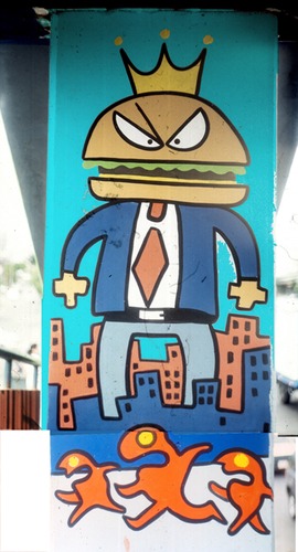 Cartoon: puente piano (medium) by Munguia tagged mural,paint,art,costa,rica,bridge,piano,public,urban