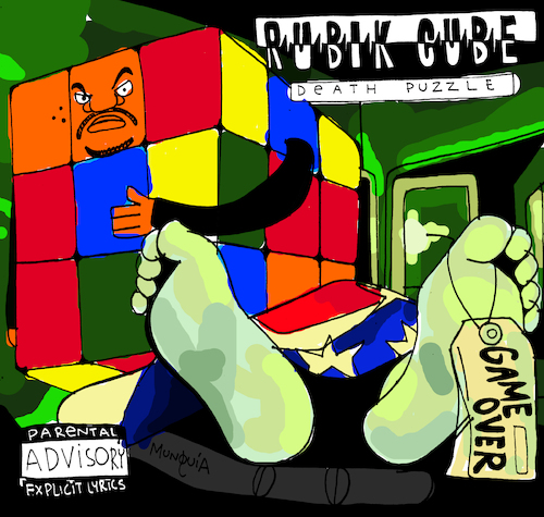 Cartoon: Rubik Cube (medium) by Munguia tagged ice,cube,rubik,puzzle,album,cover,parodies,parody,famous,spoof,version,rap,hip,hop,cd