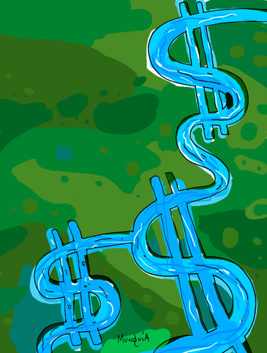 Cartoon: the price of the river (medium) by Munguia tagged america,south,amazon,river,the