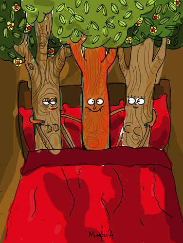 Cartoon: Treesome (medium) by Munguia tagged threesome,trio,triplet,tree
