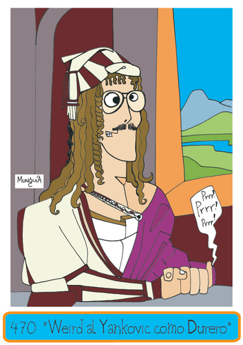 Cartoon: Weird al Yankovic as Durer (medium) by Munguia tagged durero,durer,german,weird,al,yankovic,parody,munguia,costa,rica