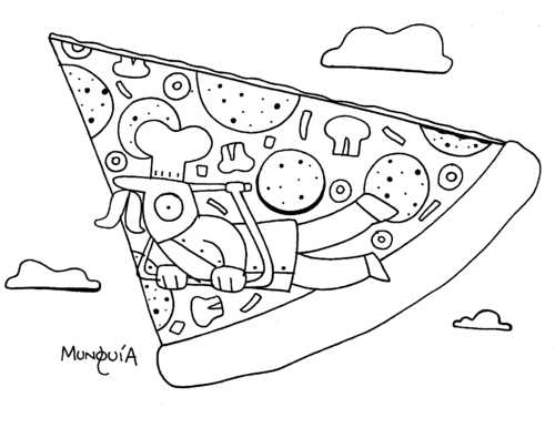 Cartoon: Pizza Flyers - Volantes de Pizza (medium) by Munguia tagged comic,pizzapitch,pizza,delta,food,egypt,pyramid,delivery,flyers,volantes