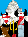 Cartoon: American Gothic (small) by Munguia tagged american gothic grand wood munguia costa rica evil devil satan satanic
