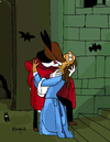 Cartoon: Another Kiss (small) by Munguia tagged francesco hayez kiss vampire dracula undead parody