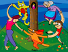 Cartoon: around the tree (small) by Munguia tagged dance,matisse,danza,cat,dog,women,old,lady,kid,dancing,around,the,tree