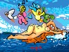Cartoon: Birds of Venus (small) by Munguia tagged alexandre,cabanel,birth,of,venus,nude,famous,paintings,parodies