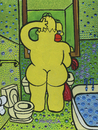 Cartoon: Botero Simpson (small) by Munguia tagged homer,simpson,botero,bath,mirror,espejo,naked